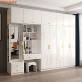 Trueliving 5 Door Walk-in Designer wardrobes Laminated Finish & PU Finish 8Ft *2Ft *9Ft -2438.4MM X 609MM X 2743.2MM)